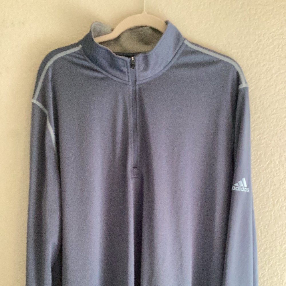 Addidas blue 3/4 zip long sleeve